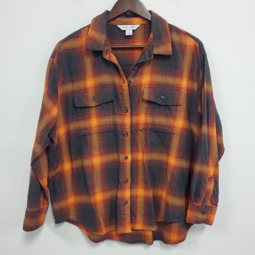 Evermore Plaid Flannel Button-Down Shirt Women’s Large